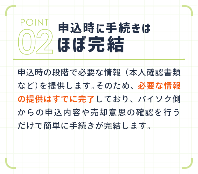 申込時に手続きはほぼ完結