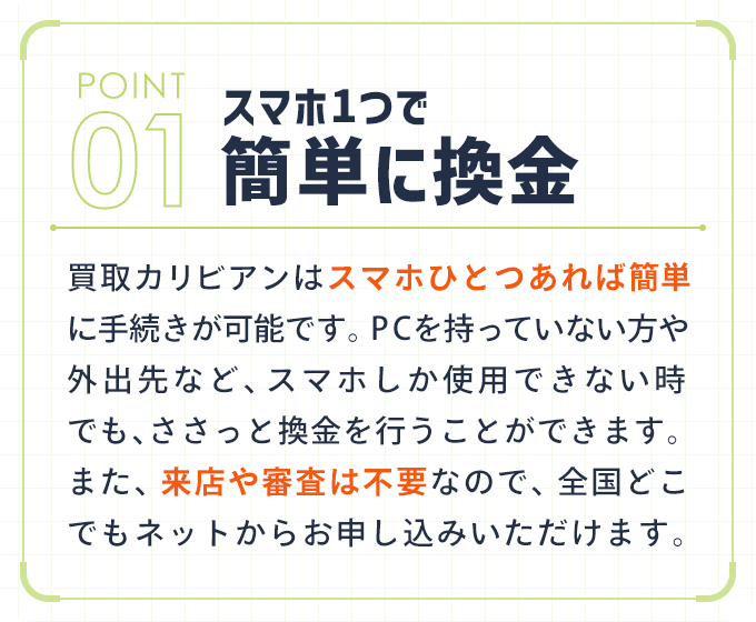 スマホ1つで簡単に換金