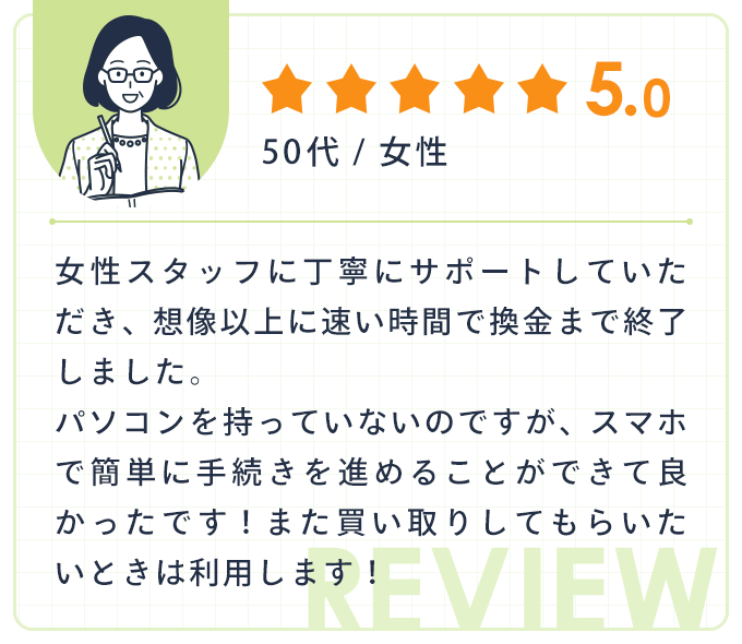 ★★★★★|50代女性
